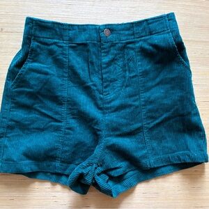 NWT Women's High-Rise Cord Corduroy Shorts Wild Fable Dark Teal Green Size Small